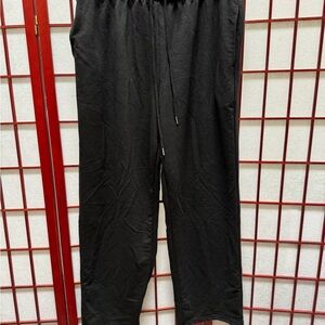 Men's Black Lounge Pants - Elastic Waist Relaxed Fit